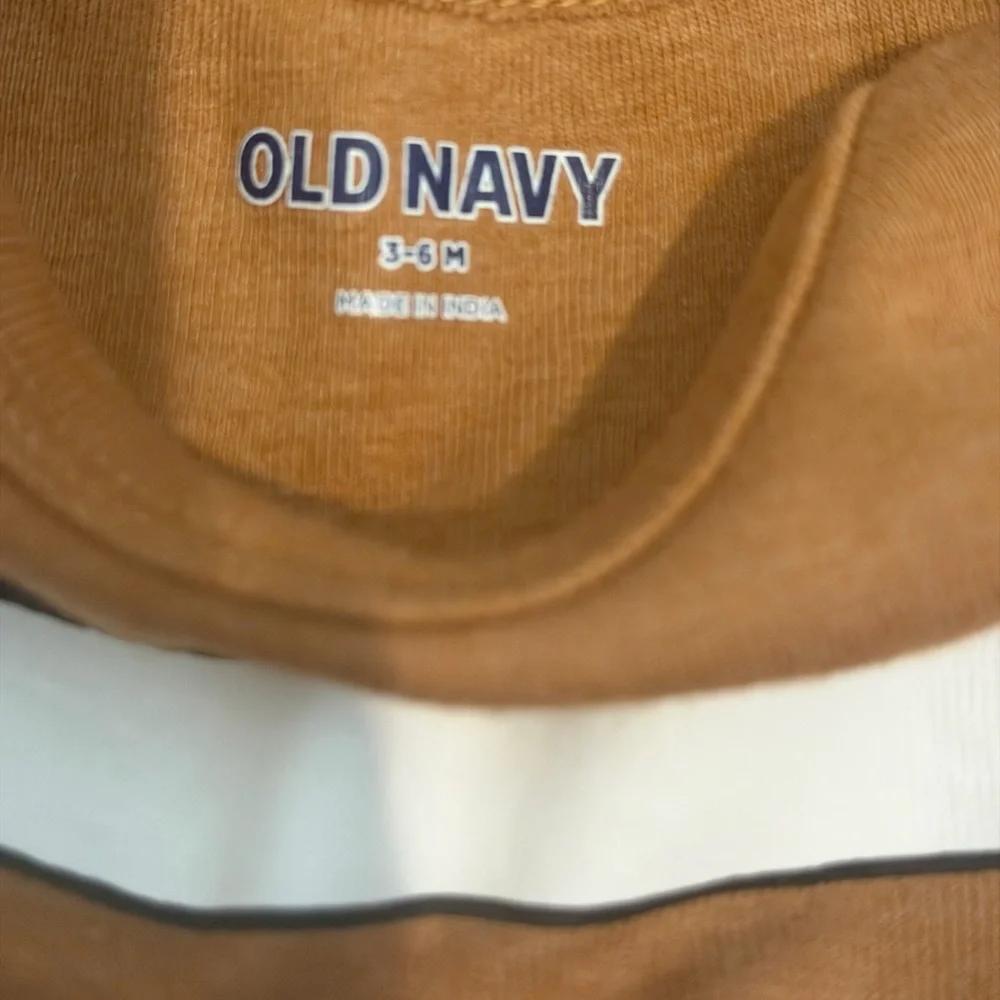 Old Navy Brown and Cream Sloth and Football Bodysuits